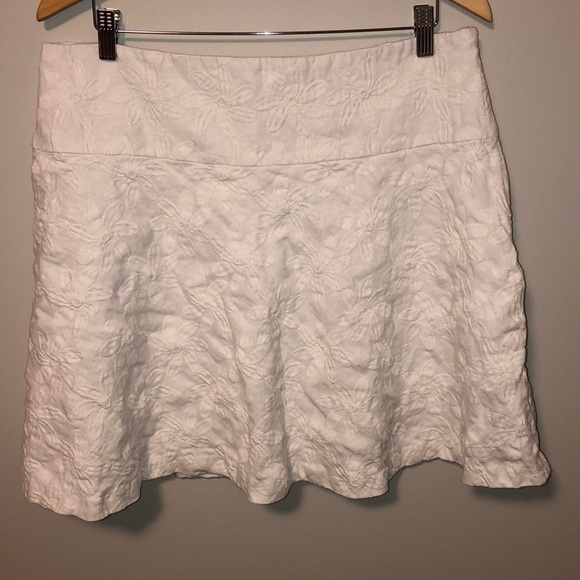 J. McLaughlin Skirt in Lilou Style Embroidered Linen Fit and Flare Size 14 - Picture 3 of 9